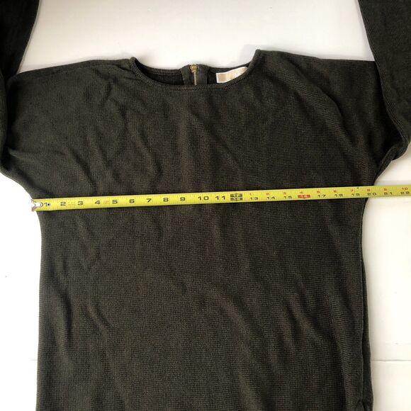 Michael Kors Women’s Knit Sweater Hunter Green Back Zipper Tag Size Medium - Picture 5 of 13